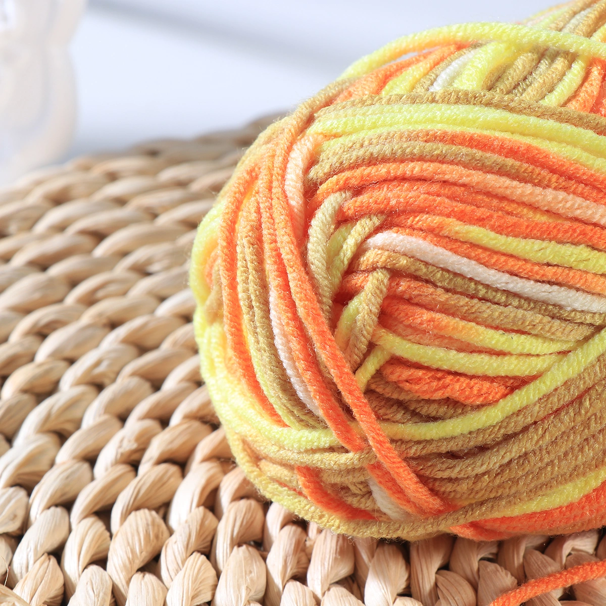 50g Milk Cotton Yarn Cotton Chunky Hand-woven Crochet Knitting Wool Yarn Warm Yarn for Sweaters Hats Scarves DIY (As Shown)