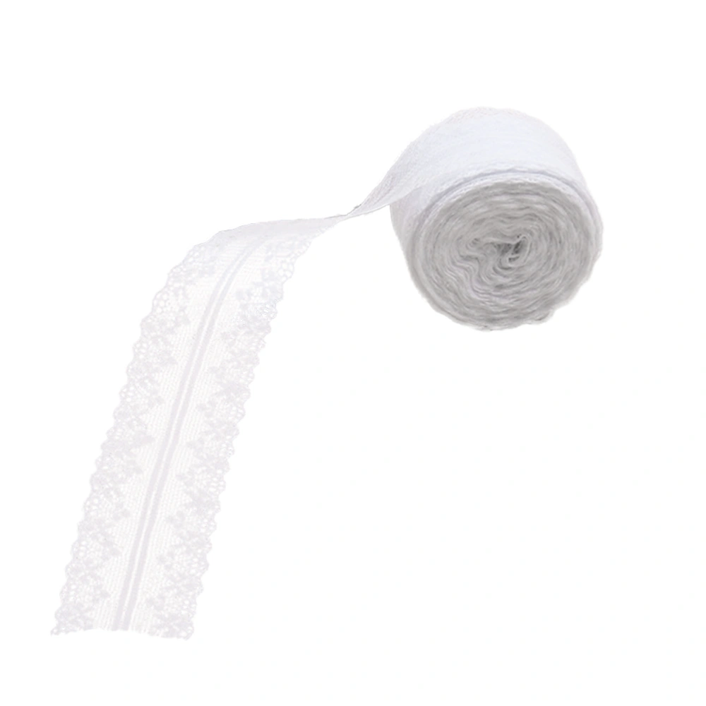 2 Rolls Lace Ribbon Embroidered Net Lace Trim Ribbon for Dress Table Runner Curtain 15 Meters/Roll (White)