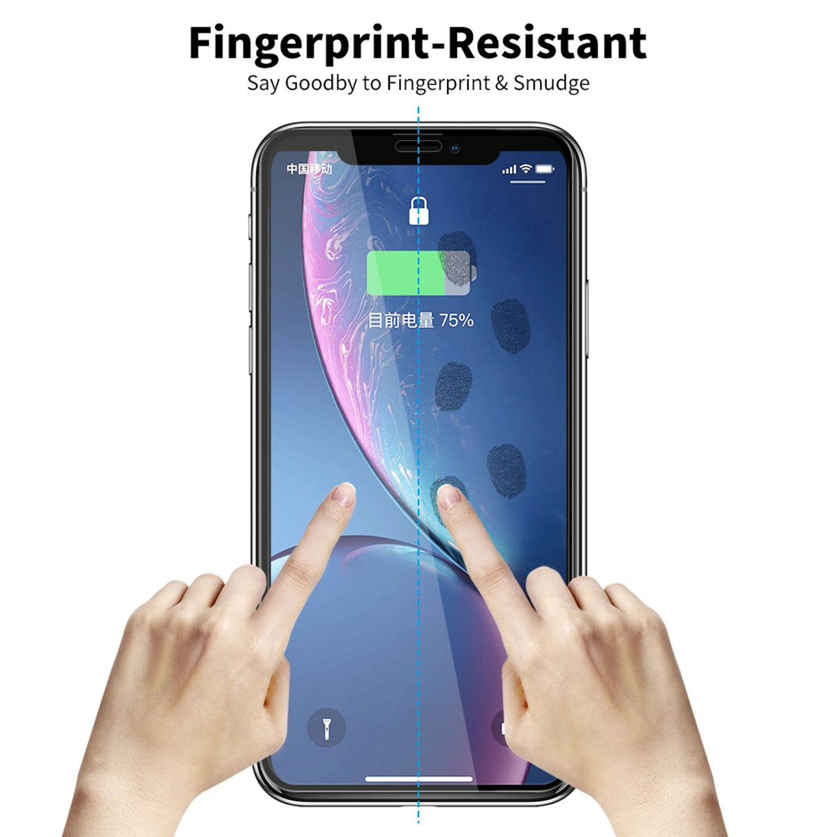 1PC Full Screen Scratch Proof Tempered Glass Cambered Surface Film Mobile Phone Screen Protector Compatible for iPhone XS Max