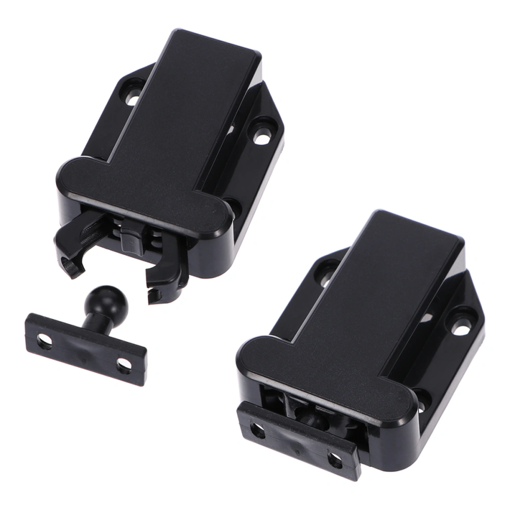 2pcs Self-locking Door Catch Door Drawer Cabinet Catch Push To Open Device for Furniture Cabinet Cupboard (Black)