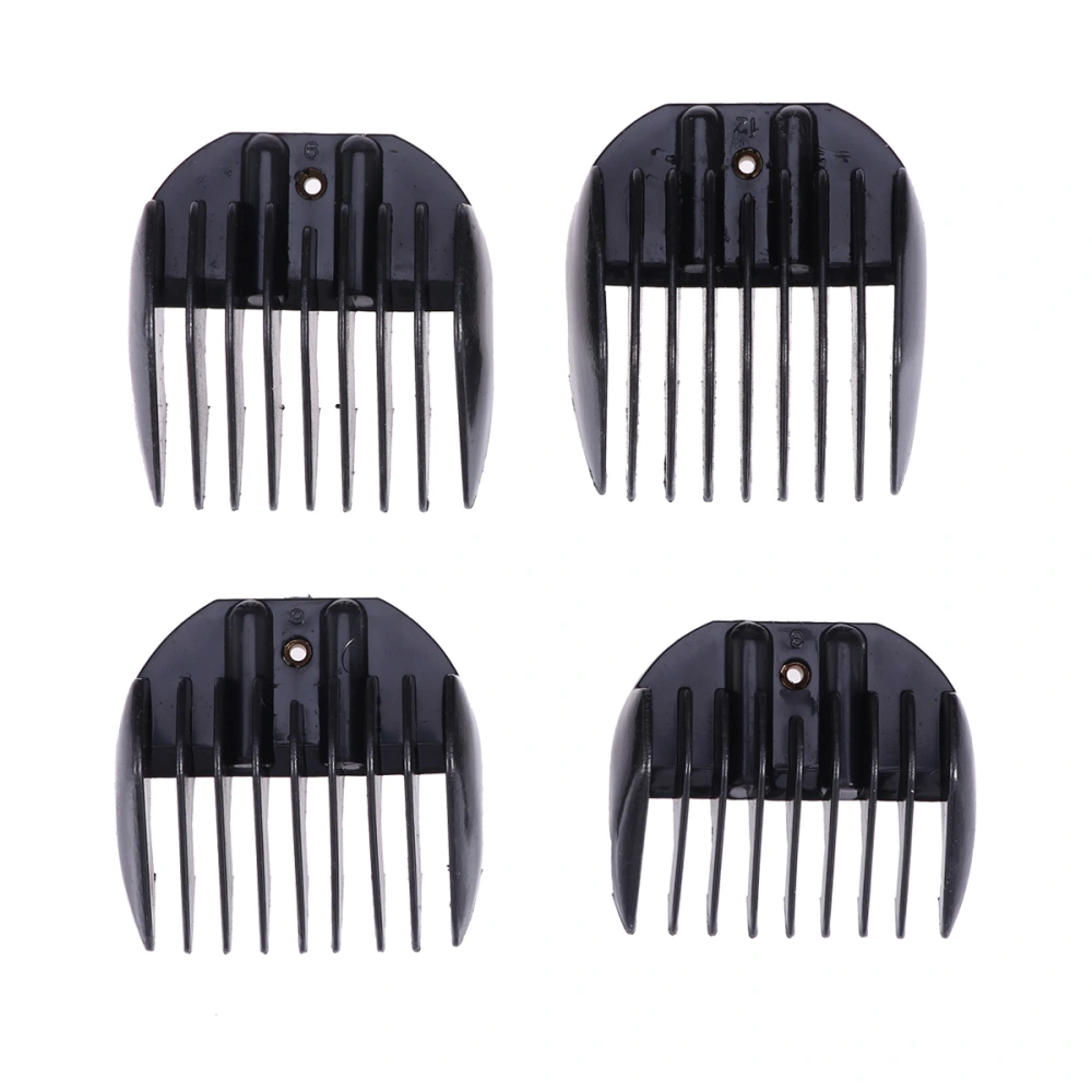 4pcs Hair Clipper Limit Comb Professional Cutting Trimmers Guide Combs Barber Accessories for Barber (Black)