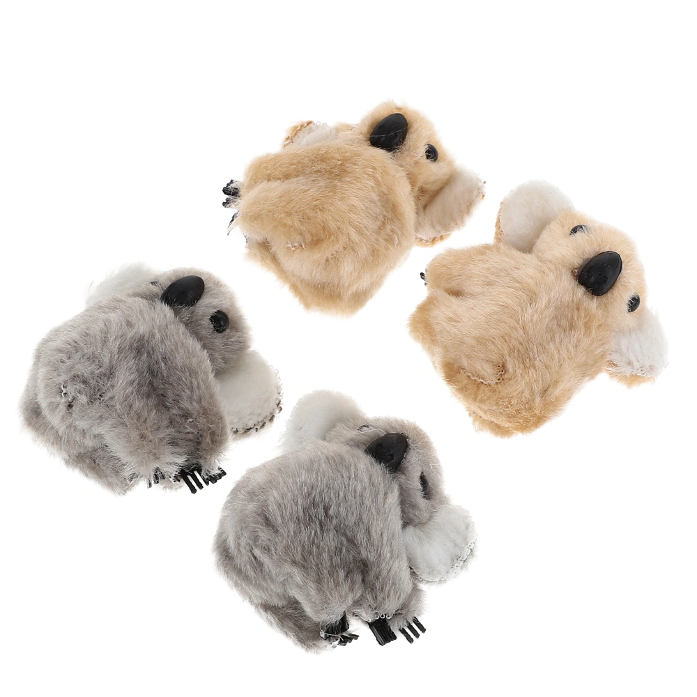 4pcs Girl Plush Hair Clamp Mini Hair Claw Clips Cartoon Koala Hair Claws Decor