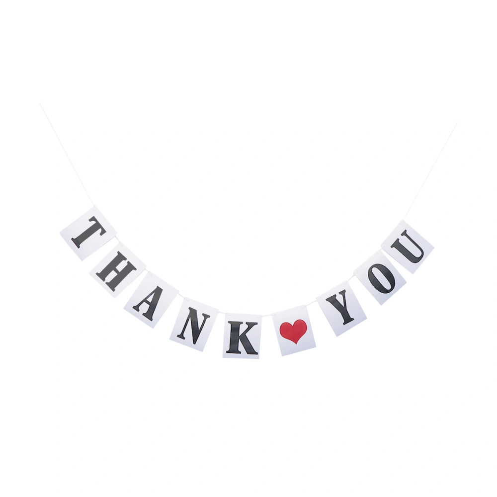 Thank You Letters Love Pattern Bunting Banner Decorative Paper Banner Party Supplies Photograph Props for Wedding