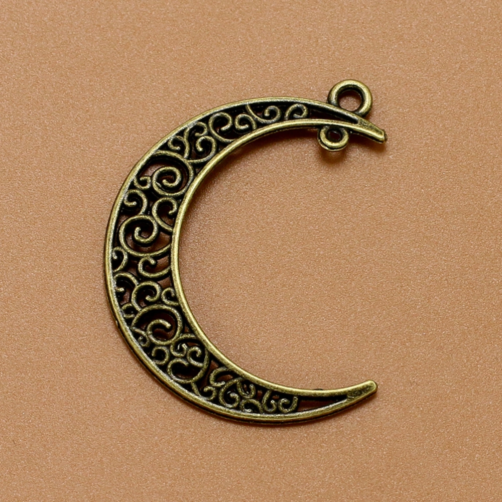 20PCS Alloy Moon Pendant Crescent Moon Pendants Charms DIY Jewelry Making Accessory for Necklace Bracelet(Bronze+Silver, 10pcs for Each Color)