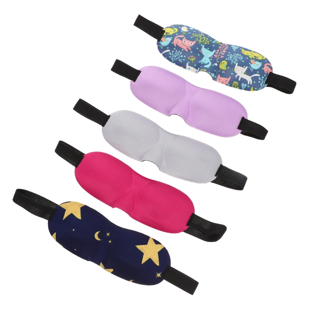 5Pcs Kids Noon Break Eye Mask Breathable Sponge Eye Cover Lightproof Sleeping Mask