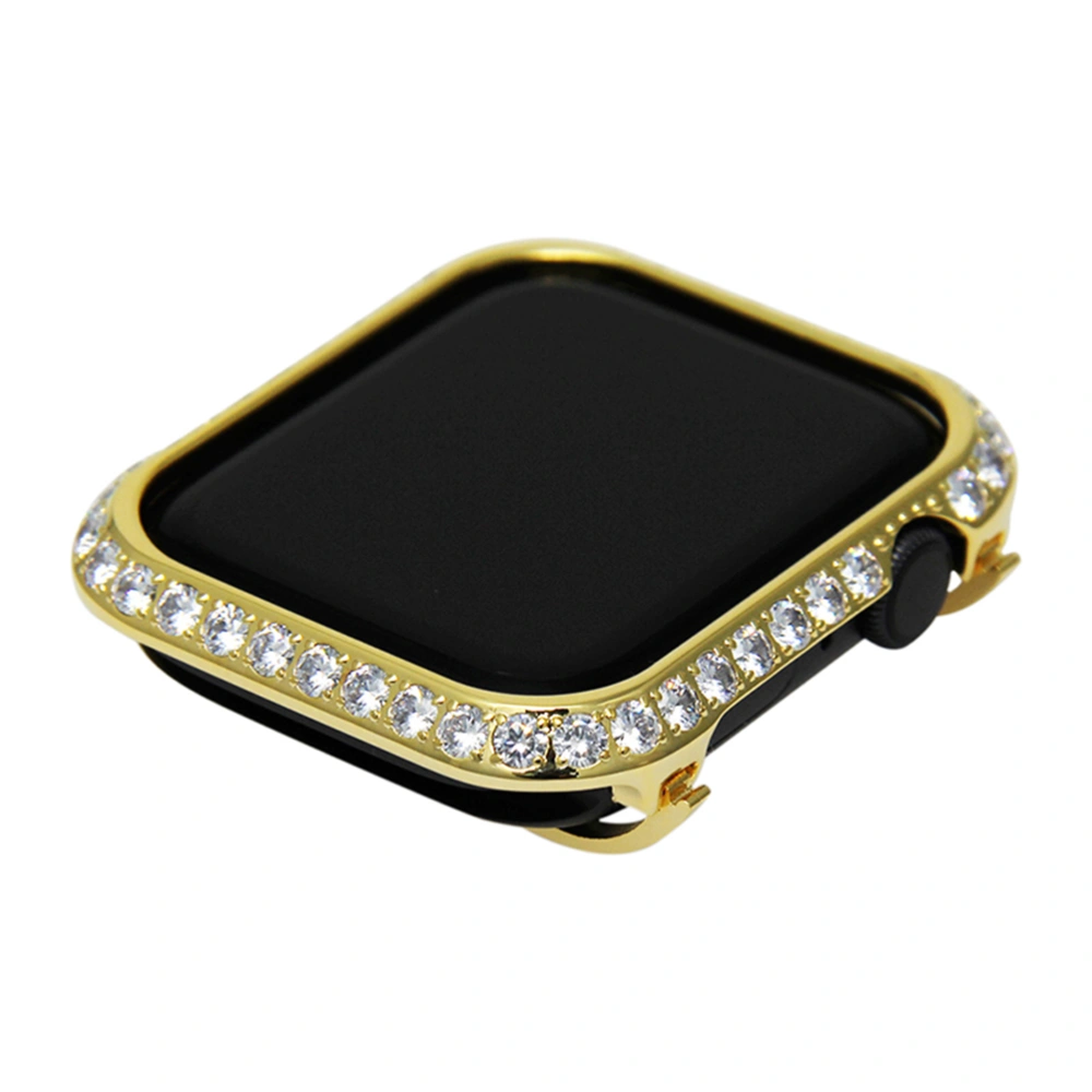 40mm Luxury Jewelry Class Case for Apple Watch Protector Case Crystal Diamonds Frame Watch Cover for Apple iWatch Series 4 Shell(Gold)