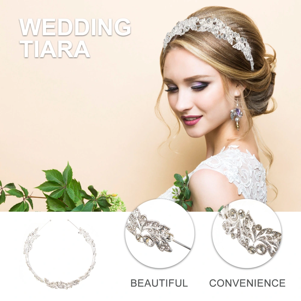 Fashion Exquisite Pearl Tiara Crowns Wedding Brides Crowns Jewelry Bridal Hair Accessory (Silver))