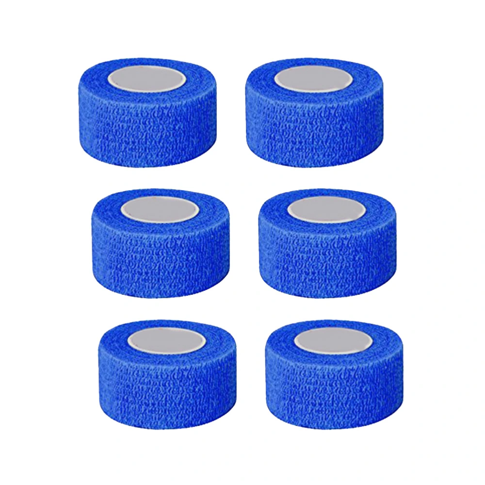 6pcs Cohesive Bandages Self Adherent Wrap Tape Stretch Athletic Strong Elastic First Aid Tape (Blue)