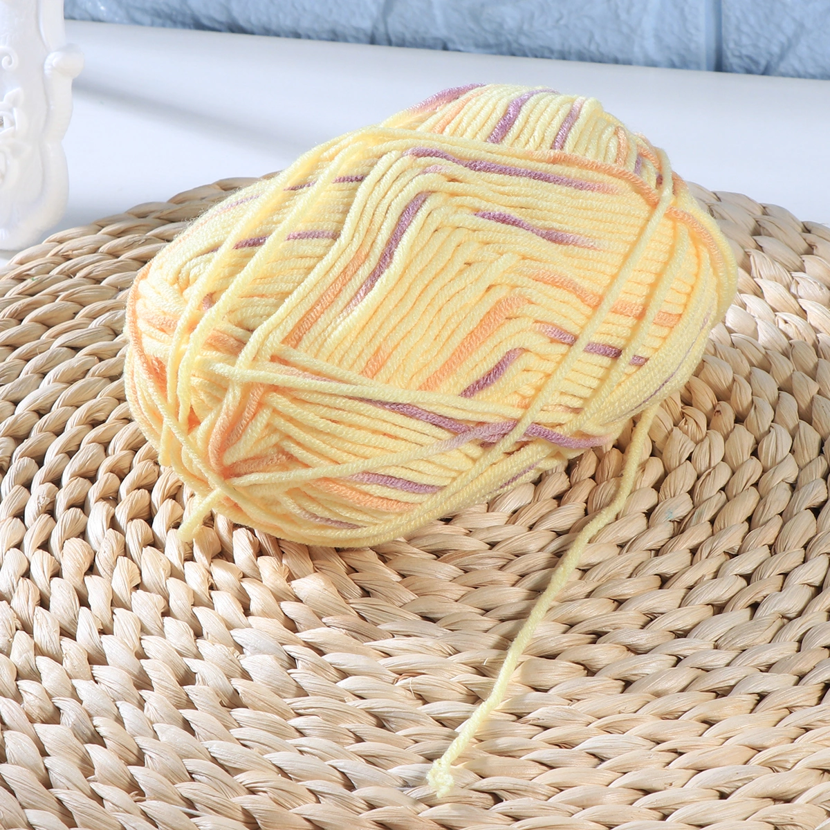 50g Milk Cotton Yarn Cotton Chunky Hand-woven Crochet Knitting Wool Yarn Warm Yarn for Sweaters Hats Scarves DIY (As Shown)
