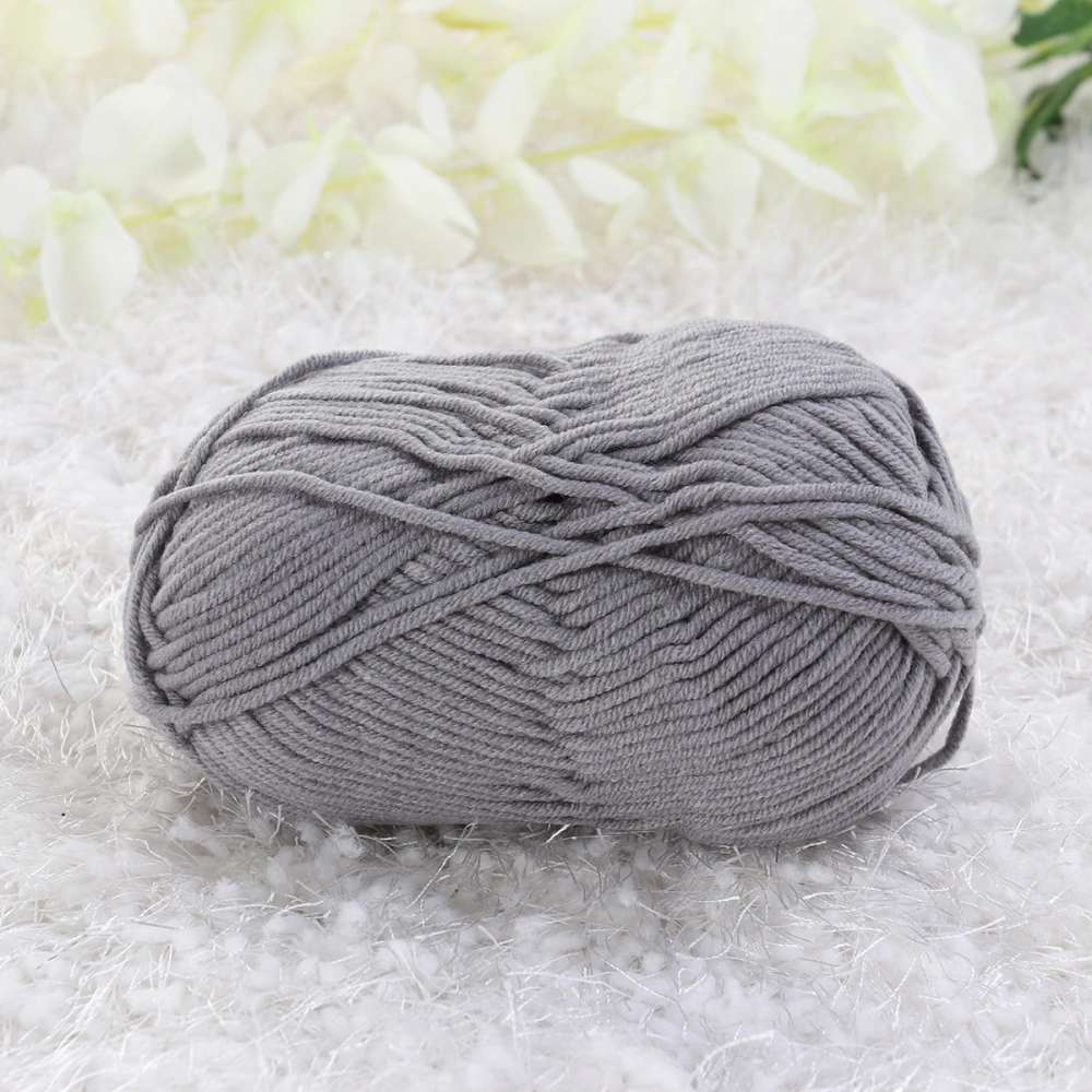 50g Milk Cotton Yarn Cotton Chunky Hand-woven Crochet Knitting Wool Yarn Warm Yarn for Sweaters Hats Scarves DIY (Dark Grey)