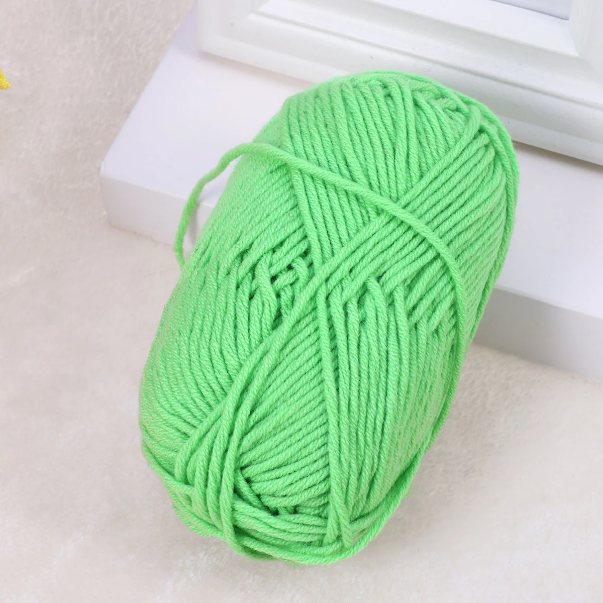 50g Milk Cotton Yarn Cotton Chunky Hand-woven Crochet Knitting Wool Yarn Warm Yarn for Sweaters Hats Scarves DIY (Deep Green)