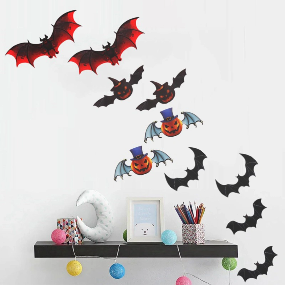 48pcs Bat Wall Stickers Halloween Wall Sticker Stereo Bat Sticker Halloween Scene Decoration