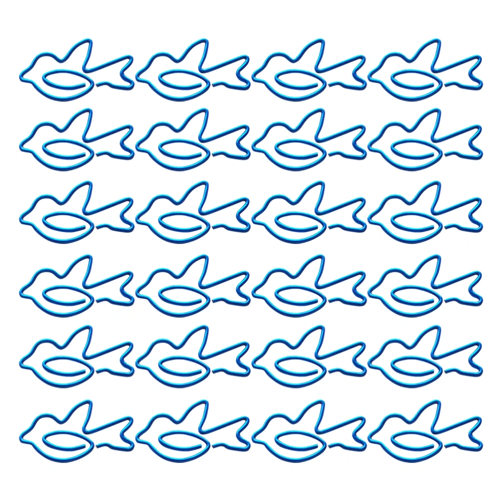 50Pcs Lovely Bird Shaped Paper Clips Creative Bookmarks Paper Needles Party Gift Office Hand Account Essentials(Blue)