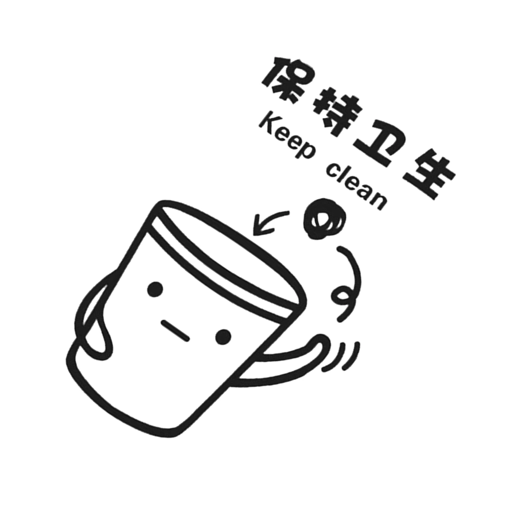 Cartoon Garbage Bin Sticker Waste Bin Sticker Keep Clean Sign Trash Can Sticker