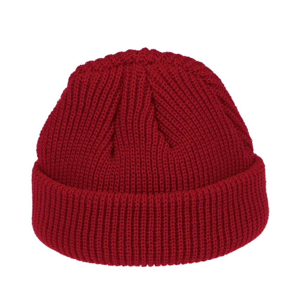 Universal Cold Hat Winter Warm Headgear Knit Wool Hat Melon Outdoor Hat for Men and Women (Red)