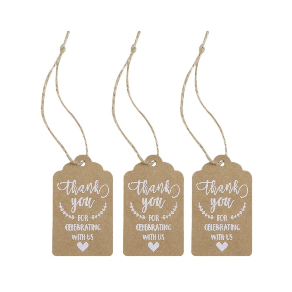 50pcs Gift Hangtag Kraft Paper Decor Hangtag for Baking Wedding Gift Invitation Letter (Send Hemp Rope)