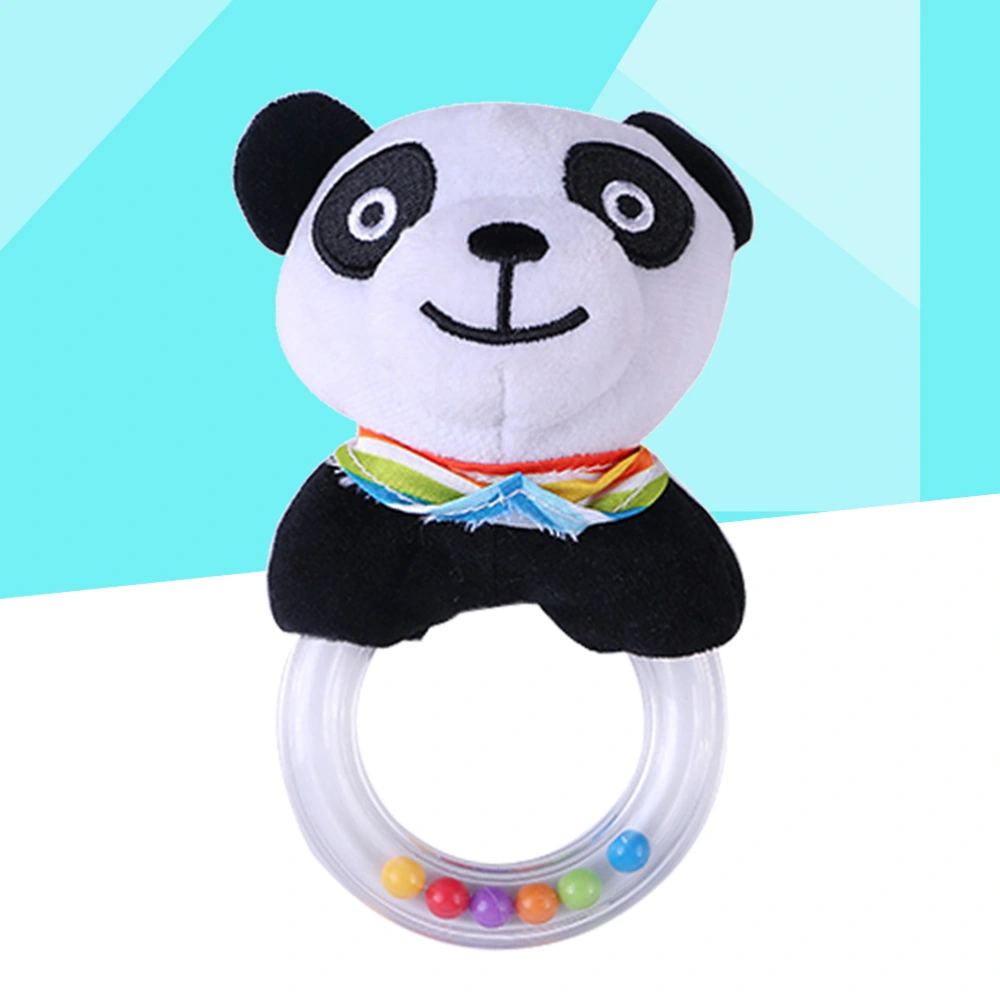 Plush Cartoon Animal Doll Scarf Panda Hand Stick Baby Toy Children's Gift Cartoon Teether Plush Ring Rattle