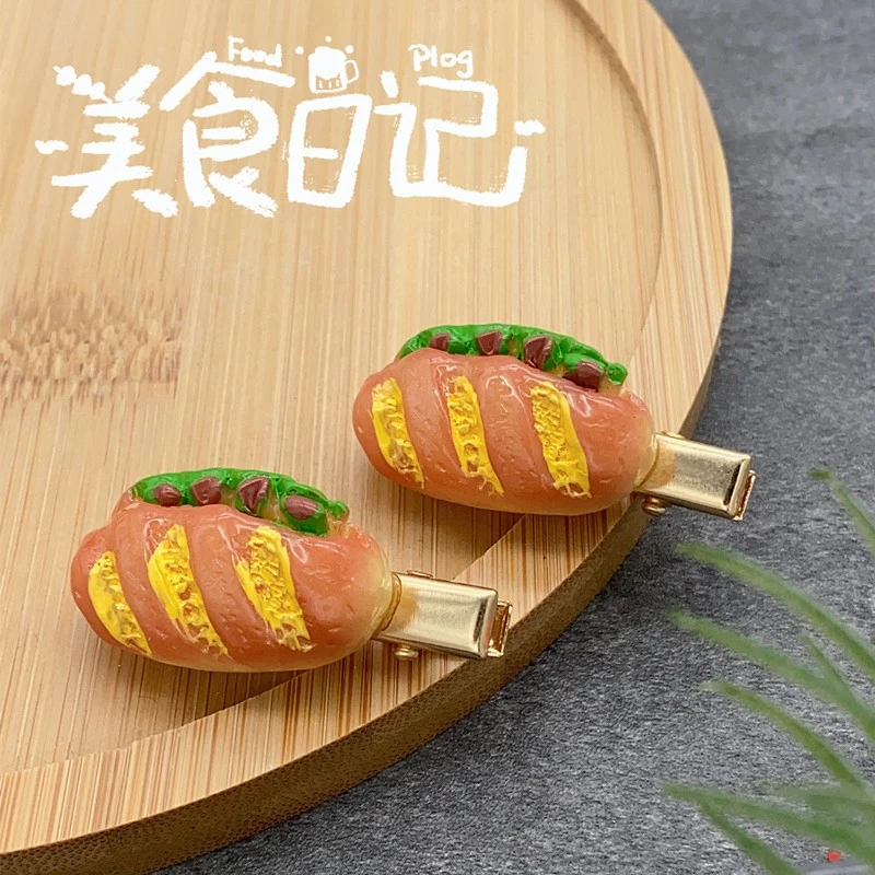 3pcs   Imitation Food Hair Clips Simulation Food Hairpins Creative Hair Barrettes