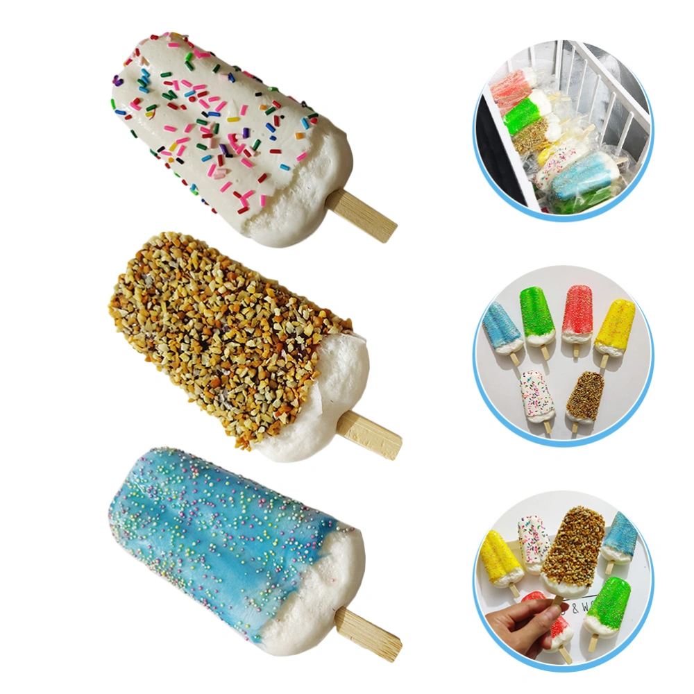 3pcs Fake Ice Cream Model Simulation Food Photography Props for Dessert Shop