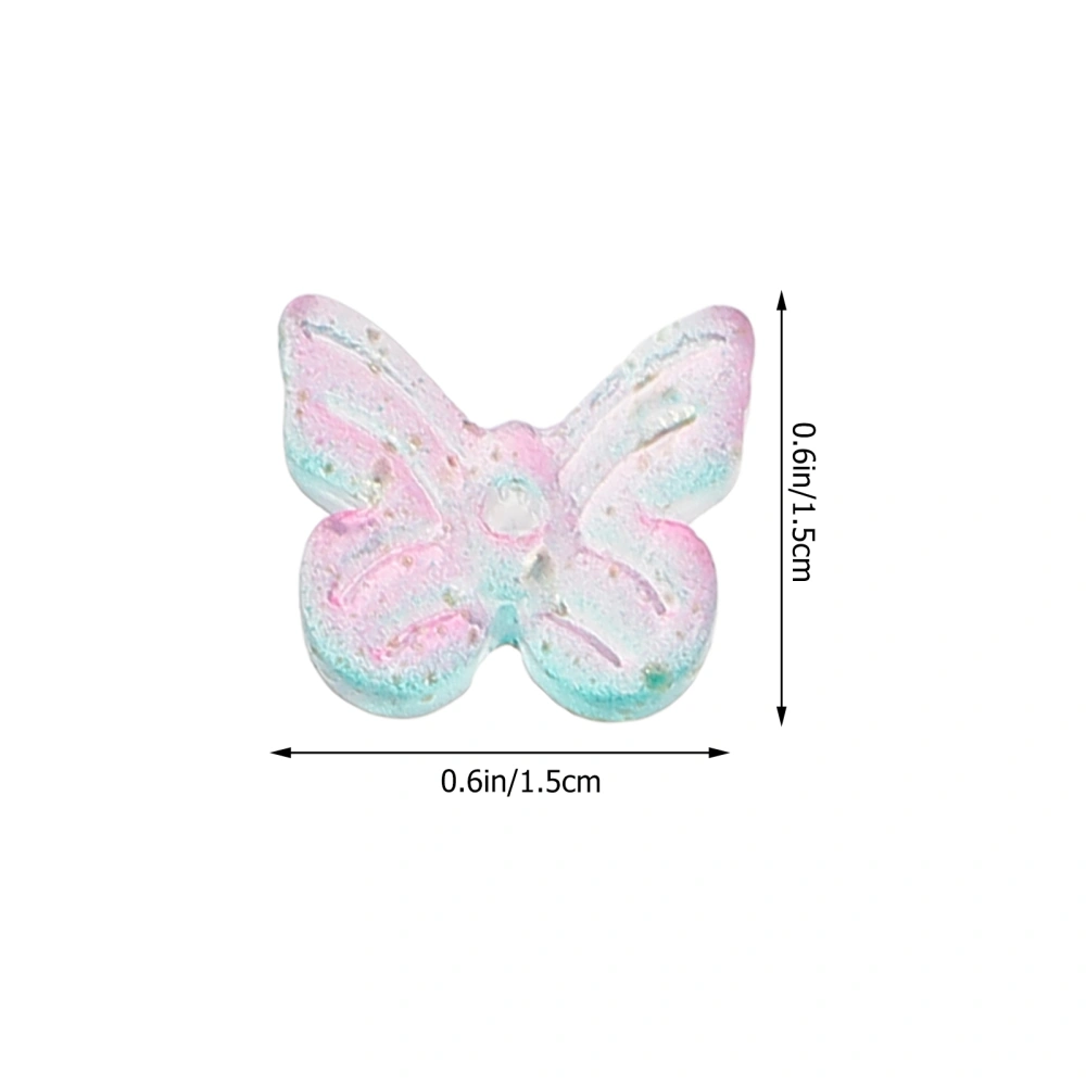 50 Pcs Butterfly-shape Hairpin Charms Glass Charms Jewelry Making Accessories