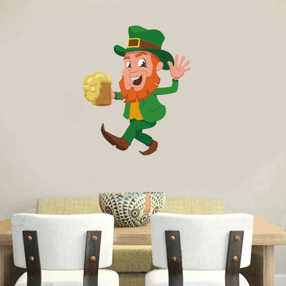 1pc Wall Stickers Green Dwarf Walls on St. Patrick's Day Wall Posters for Home Decoration (WCS1066: 24 x 28 cm)