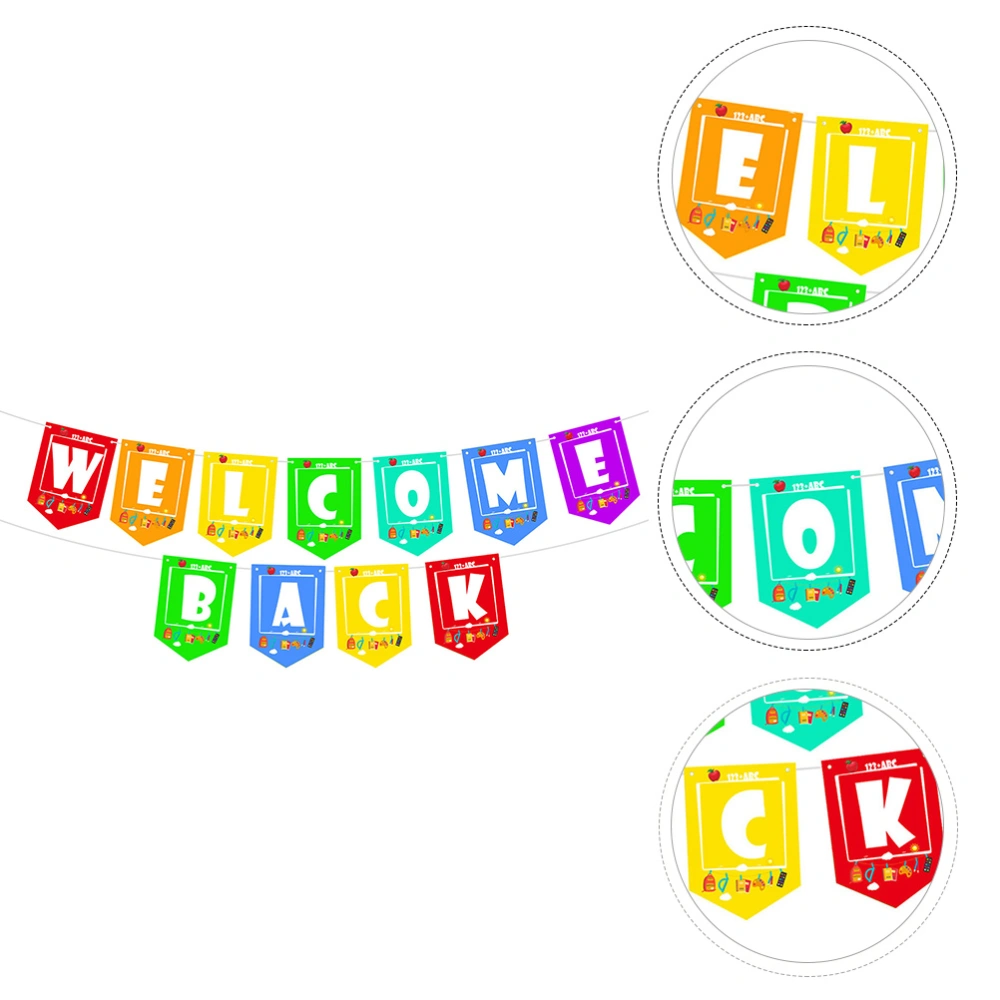 1 Set Welcome Back Banner Back To School Season Supplies Classroom Decoration