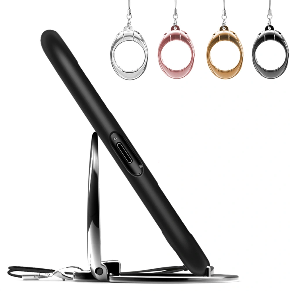 4pcs Metal Phone Lanyard Ring Bracket 2-in-1 Universal Cell Phone Anti-lost Holder Mixed Colors