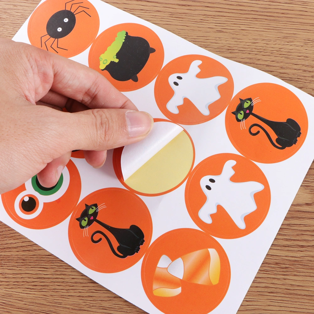 10 Sheets Holiday Party Decoration Stickers Sealing Stickers Halloween Themed Stickers Creative Adhesive Stickers Decoration