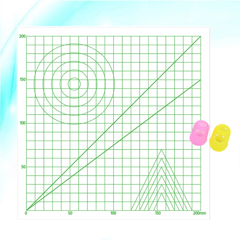 3D Printing Pen Silicone Mat Drawing Template Pad with 2 PCS Random Color Finger Covers