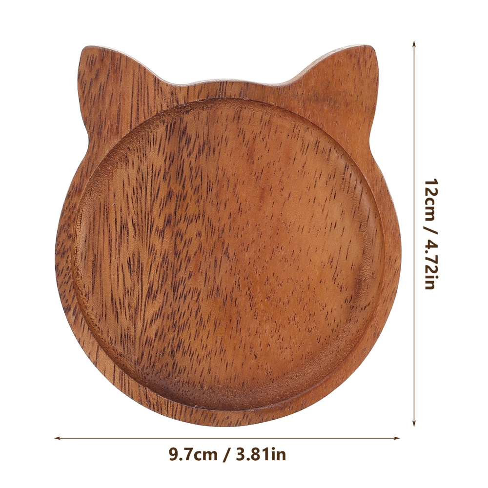 Cat Design Wooden Spoon Tray Wood Serving Tray Wood Food Plate Fruit Plate