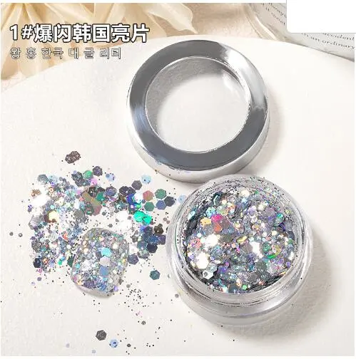 2 Bottles of Fine Glitter Nail Glitter Cosmetic Makeup Glitter Nail Art Supplies