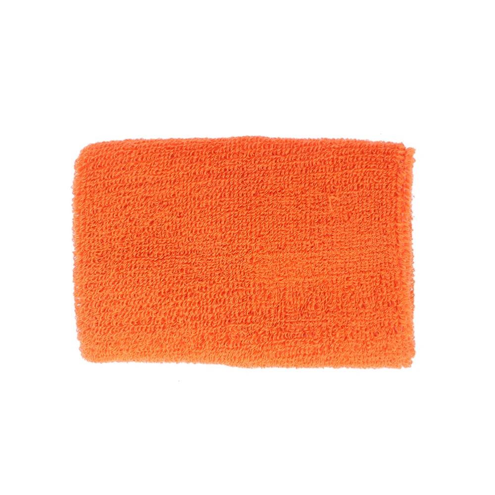 1 Pair Solid Color Wrist Sweatbands Athletic Cotton Terry Cloth Wristbands for Gym Sports (Orange)