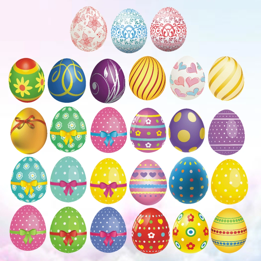 3pcs Easter Eggs Pattern Refrigerator Sticker DIY Creative Removable Decal Wall Decor Kitchen Tile Stickers (Three Pattern)