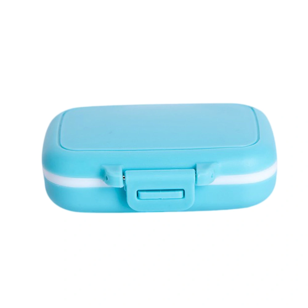 1pc Mini Pill Box Portable Medicine Storage Case Plastic Pills Box Container (Blue)