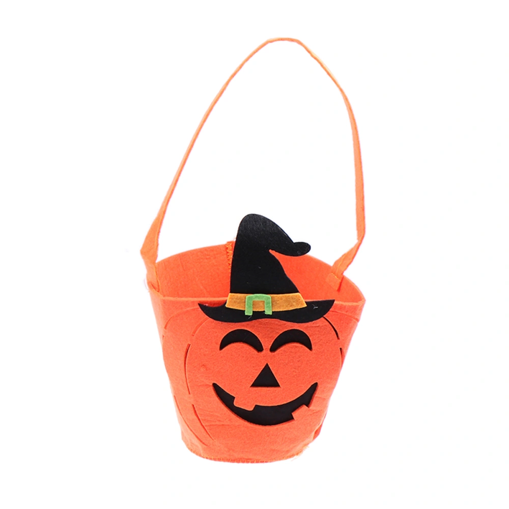 Halloween Children Cloth Pumpkin Face Gift Tote Bag Holders Portable Witch Hat Candy Handbag Organizers Home Decorations for Festival Party