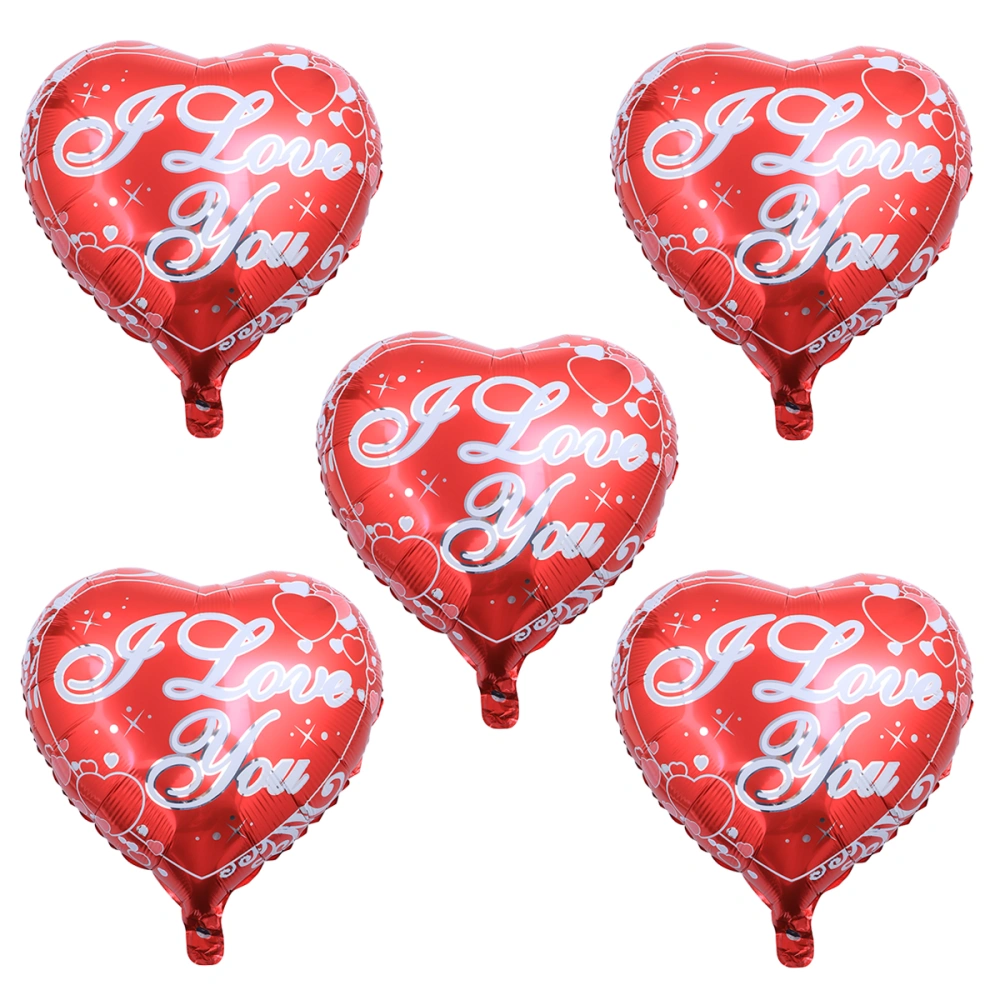 5pcs Valentine's Day Balloon Romantic Loving Heart Decor Balloons for Engagement Wedding Party