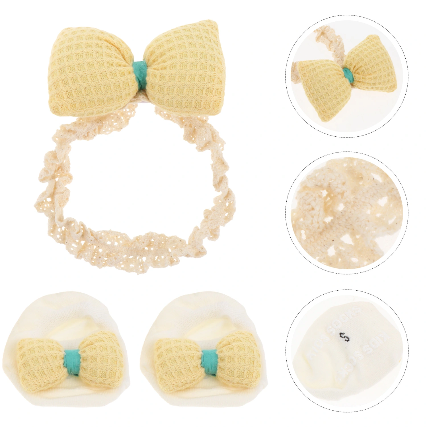 1 Set Toddler Newborn Gift Baby Socks Headband Set Gift Kids Adorable Socks