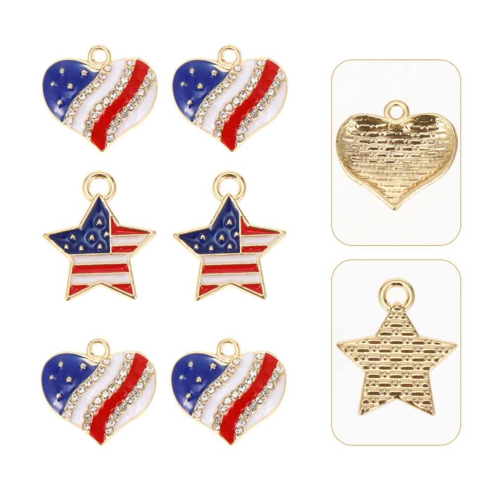 20pcs Exquisite Independence Day Pendants Alloy Patriotic Decors Festival Decors