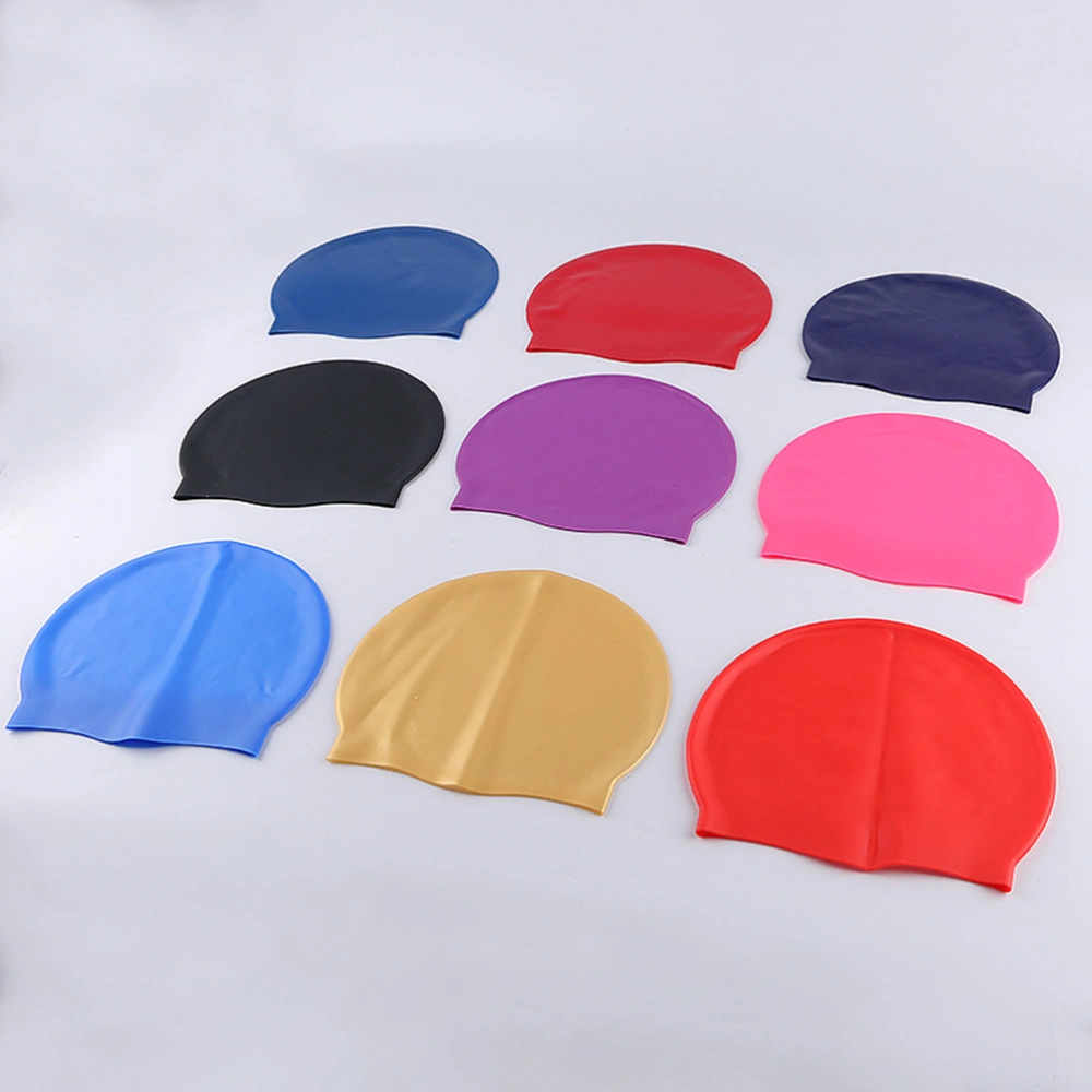 Unisex Silicone Swimming Waterproof Swim Caps Swimming Hat Sports Elastic Swimming Hat Rubber Swimming Accessory for Adult Men Women(Black)