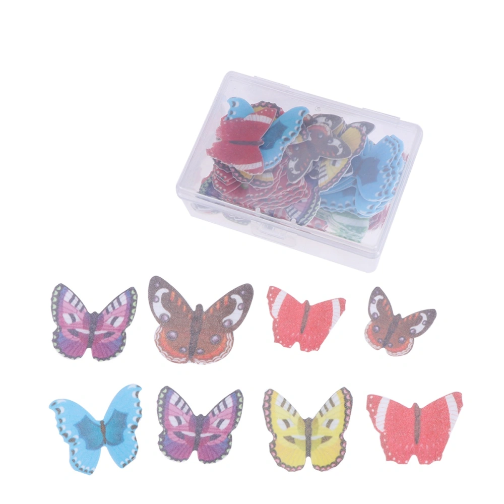 96PCS A Set Cake and Cupcake Toppers Food Decoration Assorted Decorative Wafer Paper Butterflies