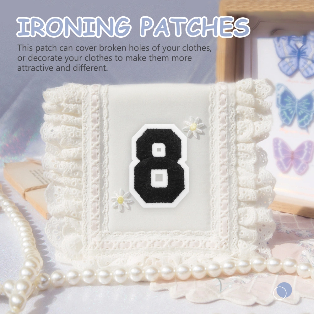 72Pcs Clothing DIY Patches English Letter Iron On Patches Number Design Garment Patches