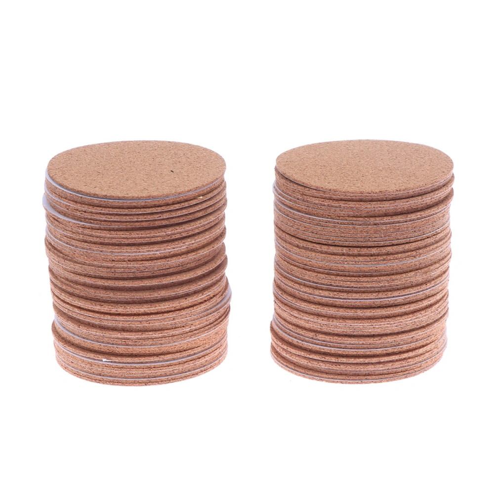 12 Pcs DIY Round Cork Mats Self-adhesive Eco-friendly Insulation Coasters Cup Pads for DIY Crafts