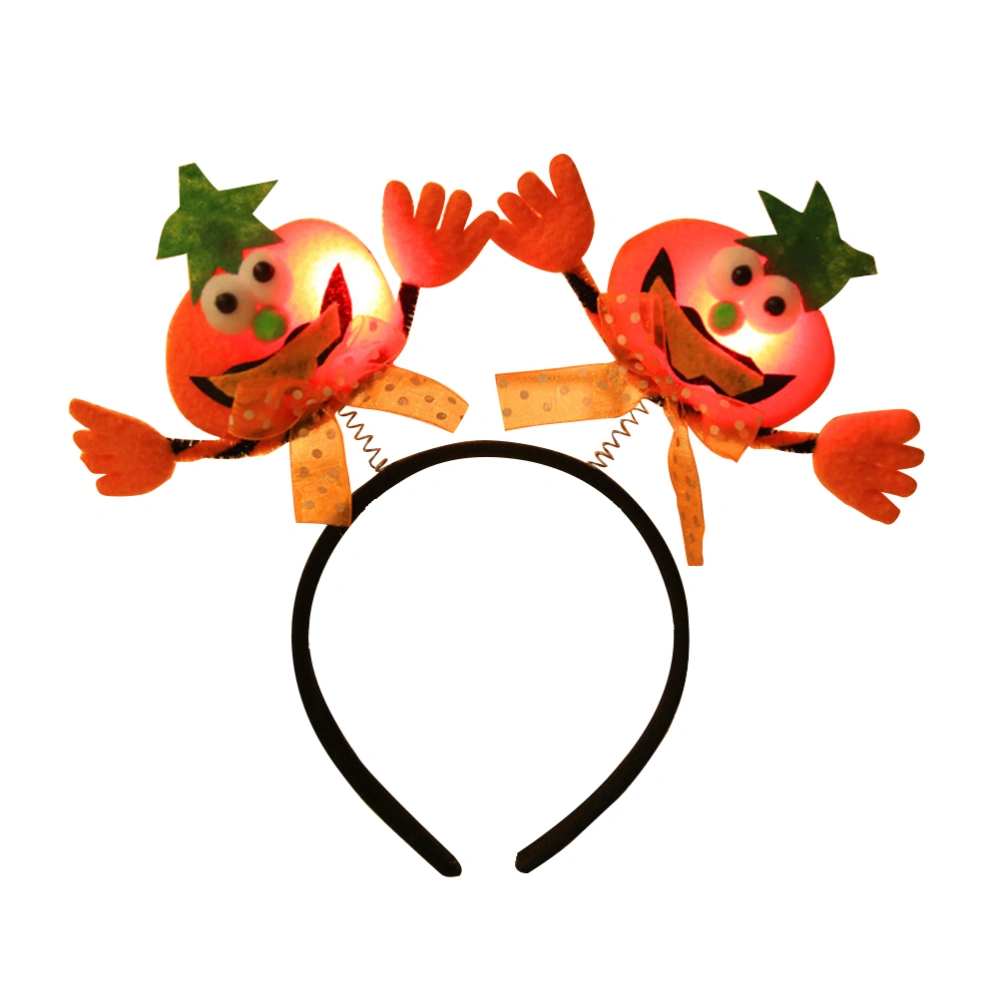 Halloween Hairband Luminous Headband Hair Headwear Costume Accessories Party Favors (Pumpkin)