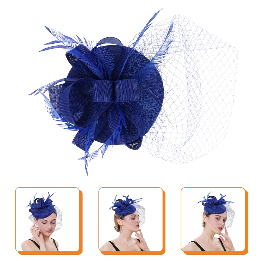 Women Fascinator Hat Tea Party Hat Mesh Veil Fascinator Headband Banquet Headdress