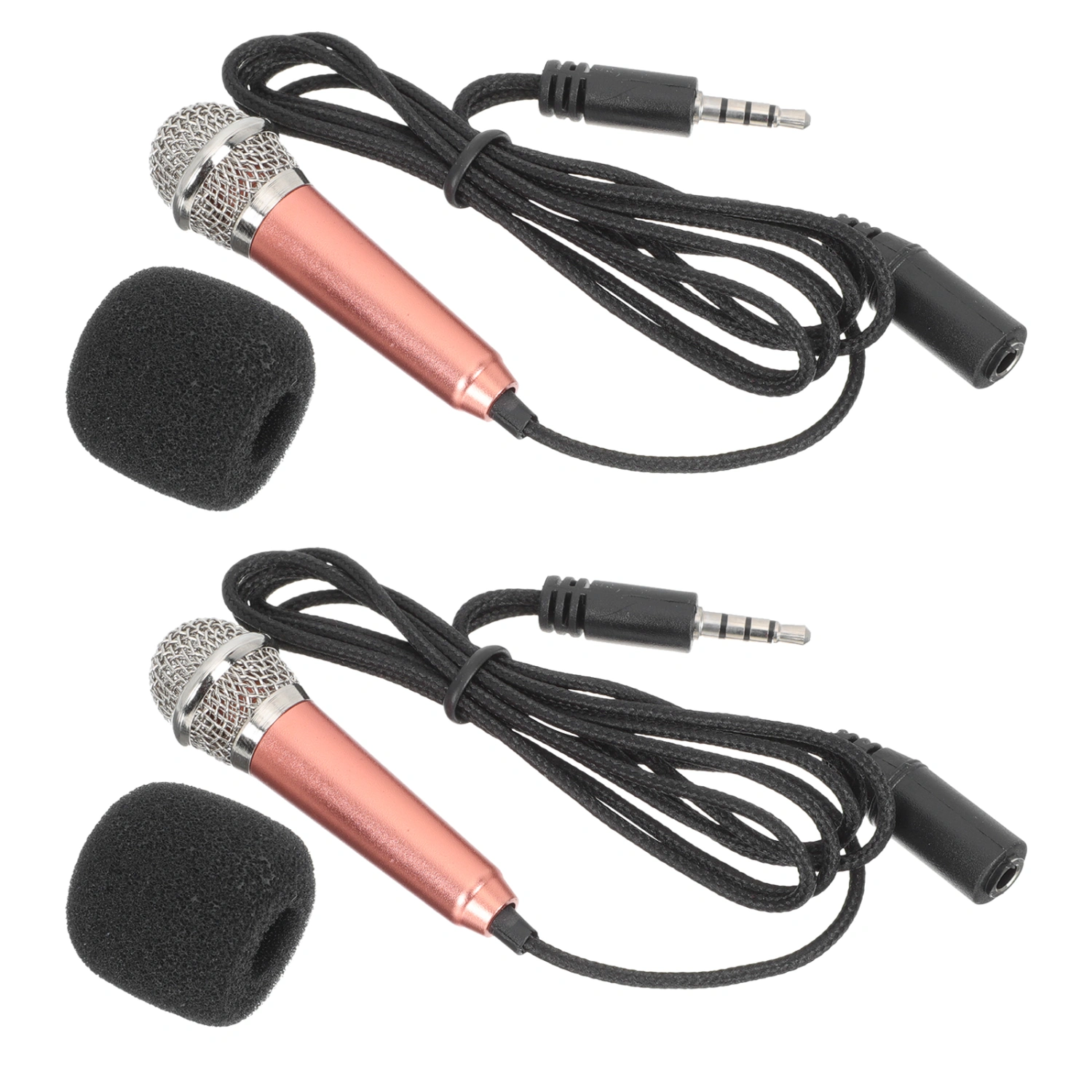 2Pcs Phone Microphones Mini Earphones Portable Microphones for Recording