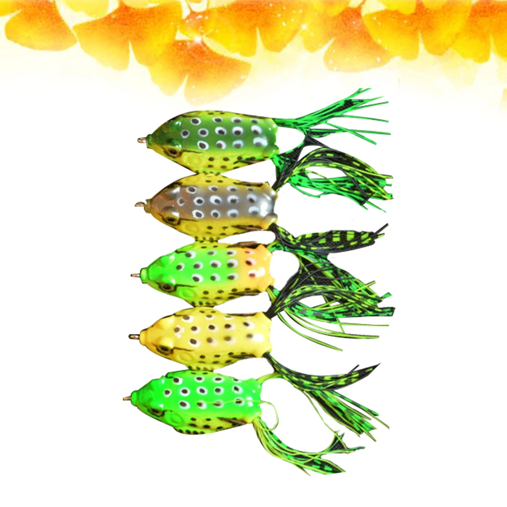 2Pcs Lifelike Topwater Fishing Lures with Double Hooks Colorful Crankbait Kit for Bass Snakehead Saltwater Freshwater Fishing(Random Color)