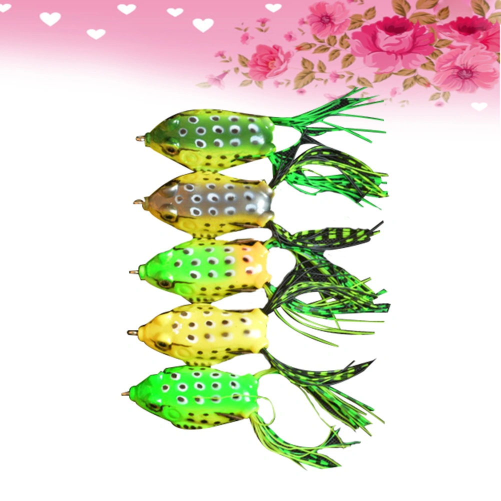 2Pcs Lifelike Topwater Fishing Lures with Double Hooks Colorful Crankbait Kit for Bass Snakehead Saltwater Freshwater Fishing(Random Color)