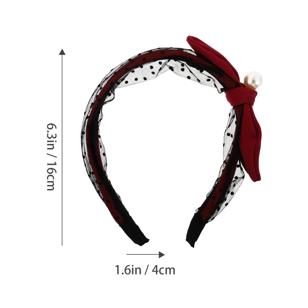 1Pc Bowknot Hairband Decorative Headband Wide Hairband Female Headdress