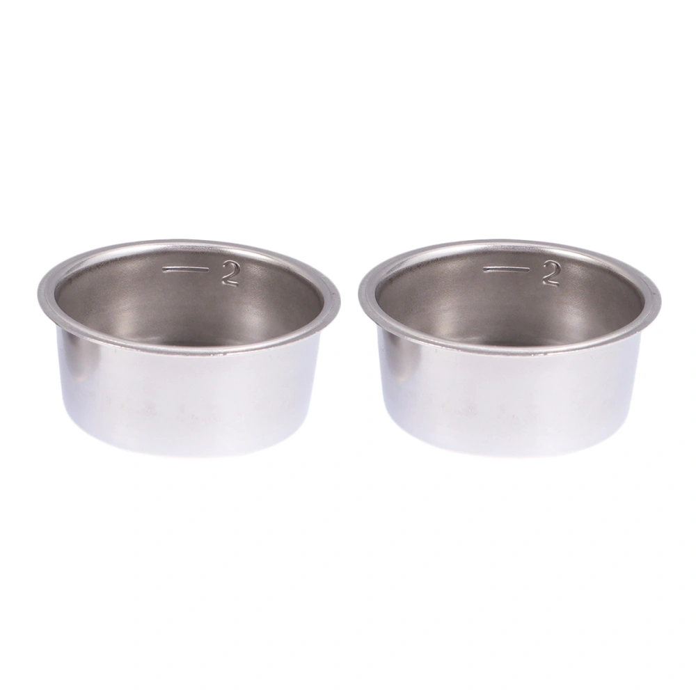 2PCS American Coffee Machine Cup Basket Reusable Stainless Steel Espresso Filter Dipper