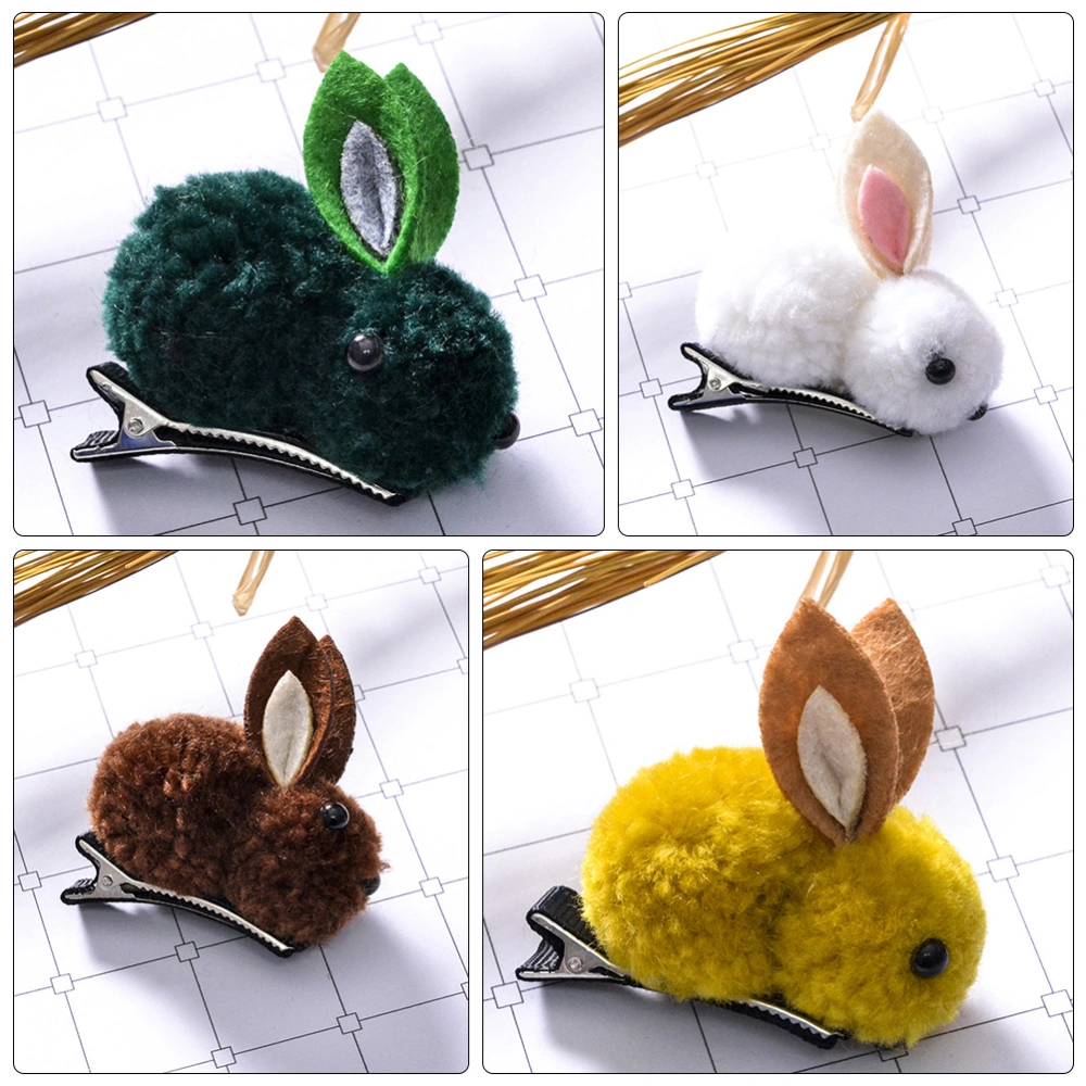 6Pcs Rabbit Shaped Hair Clips Lovely Kids Headdress Chic Hair Decors andom Color